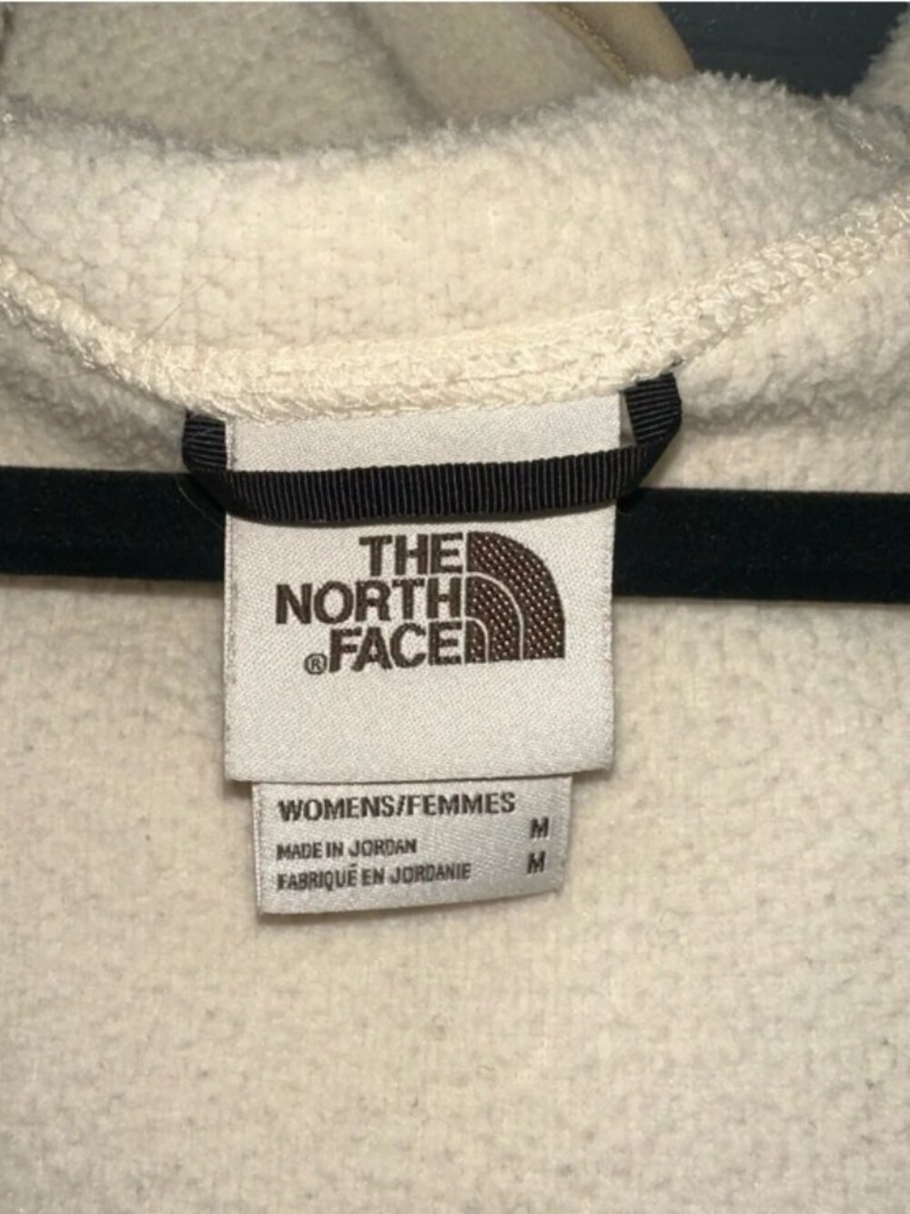 The North Face Cragmont Fleece Coat Size M Cream Hooded Snap Front Teddy Jacket - Picture 5 of 6